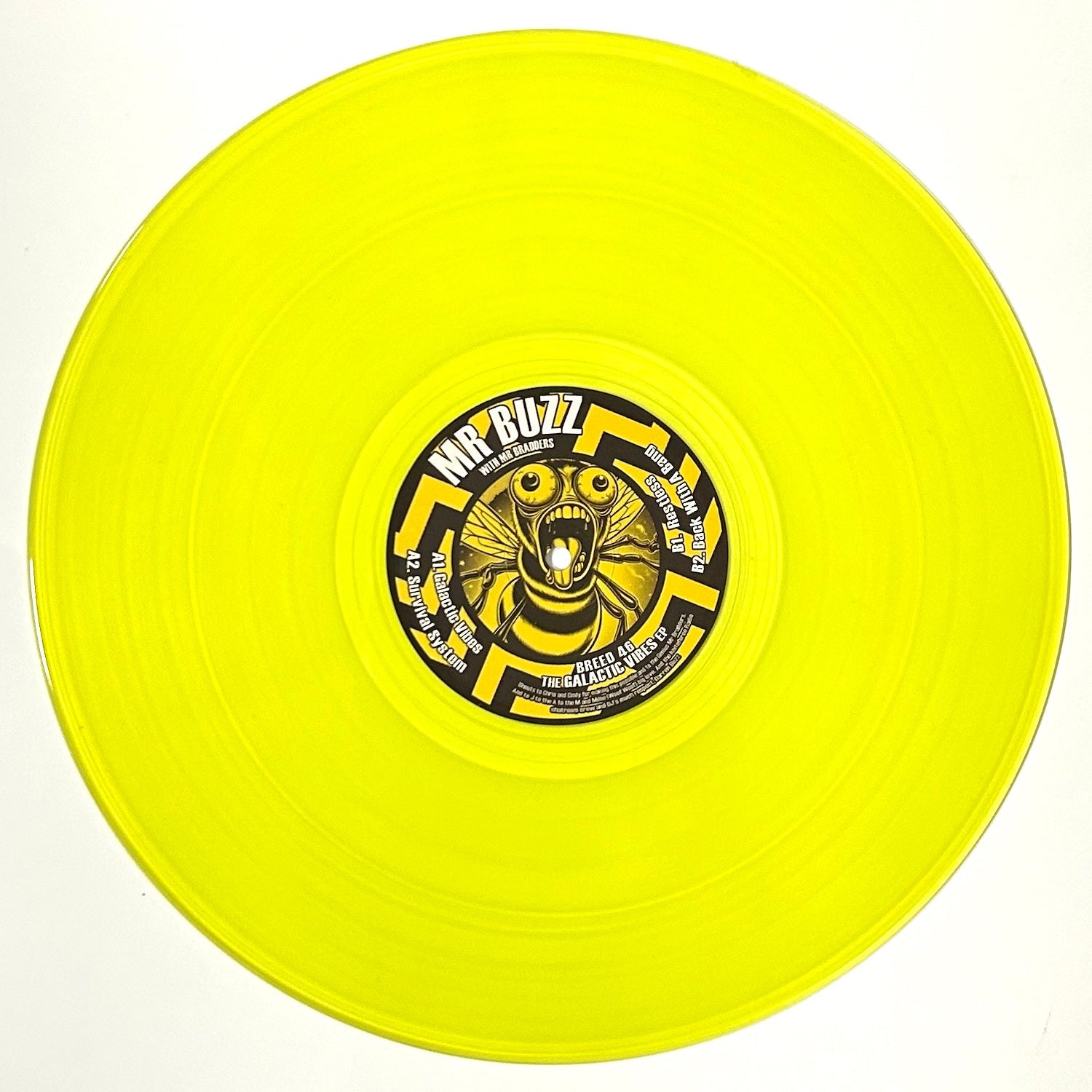 Mr Buzz With Mr Bradders - The Galactic Vibes EP - Knitebreed Records - BREED46 - Old Skool - 12" Yellow Vinyl Version