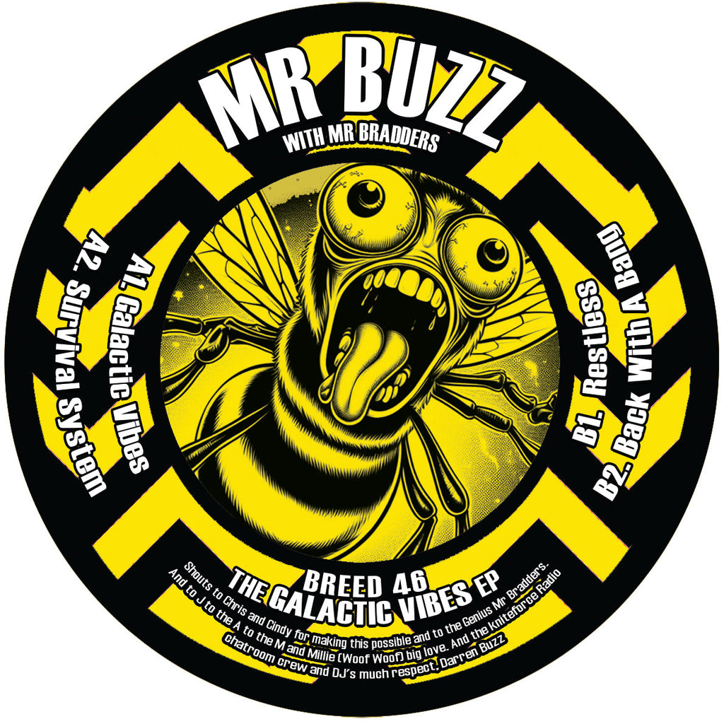 Mr Buzz With Mr Bradders - The Galactic Vibes EP - Knitebreed Records - BREED46 - Old Skool - 12" Yellow Vinyl Version