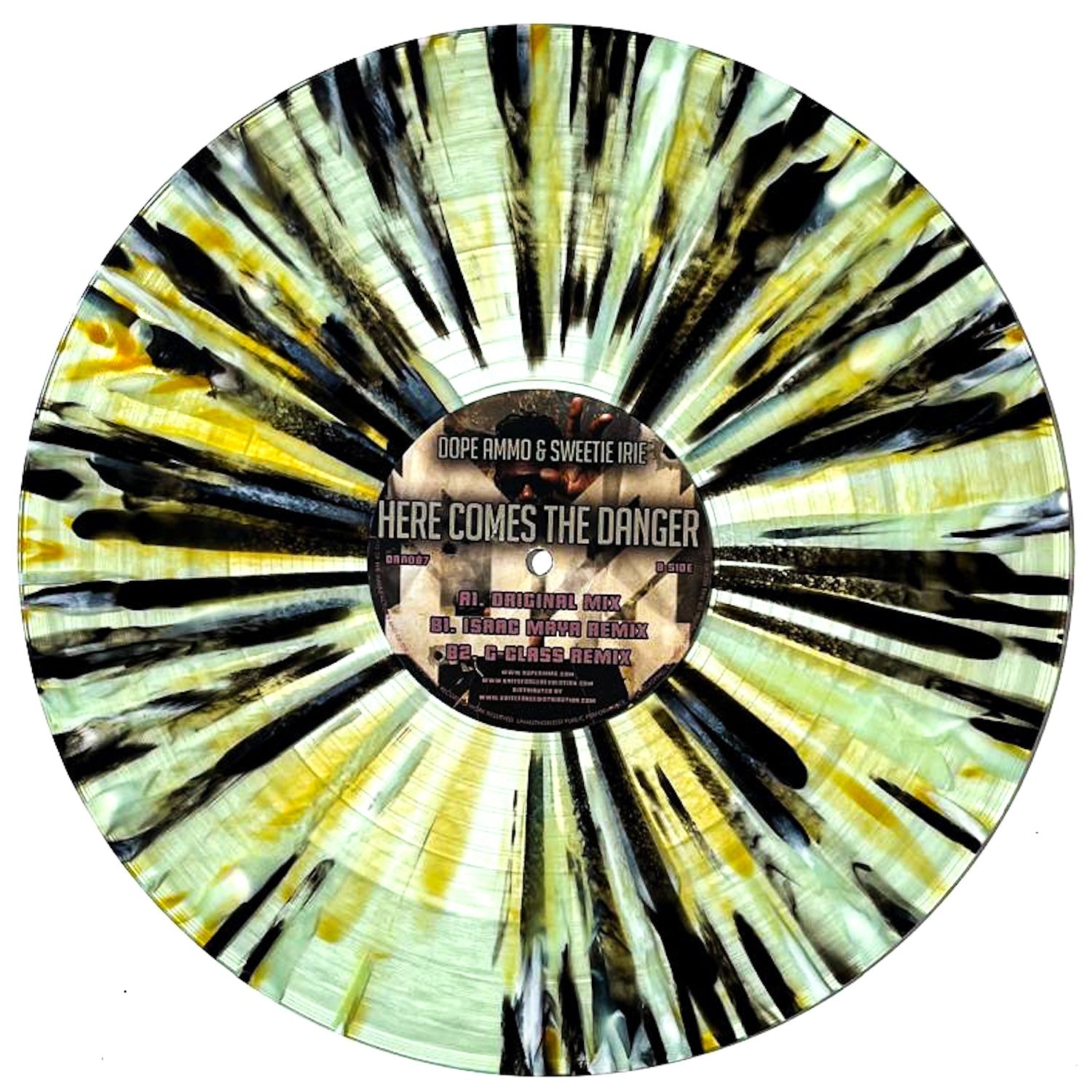 Here Comes The Danger - B-side vinyl label photo