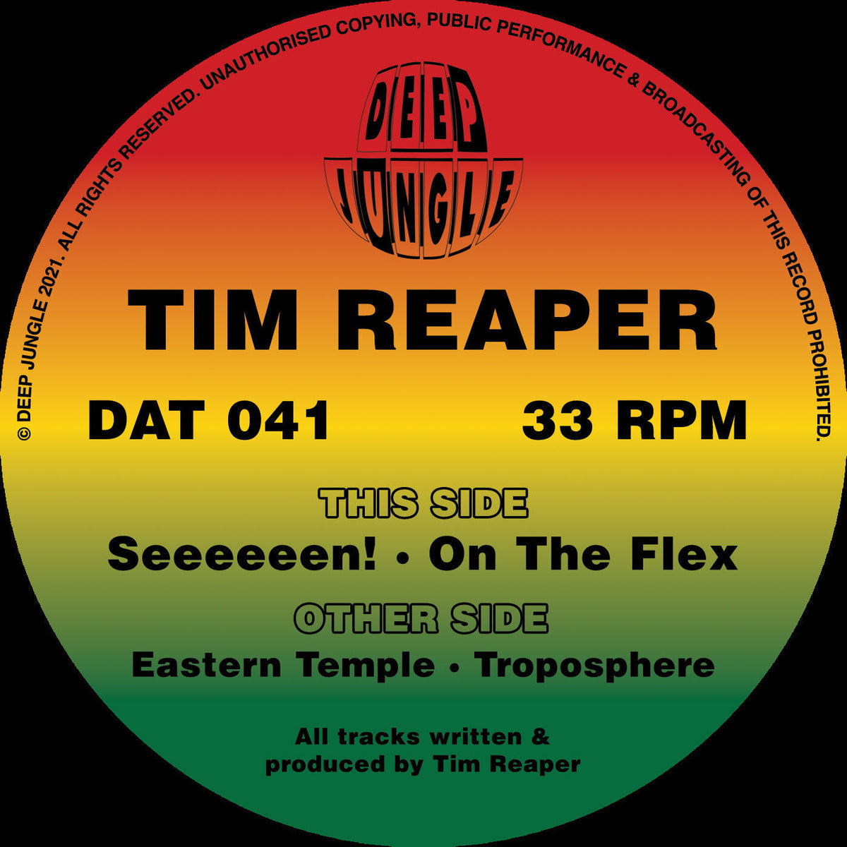 Deep Jungle -   Tim Reaper / Eastern Temple / Troposphere / Seeeeeen! / On The Flex -  DAT 041- 12" Vinyl