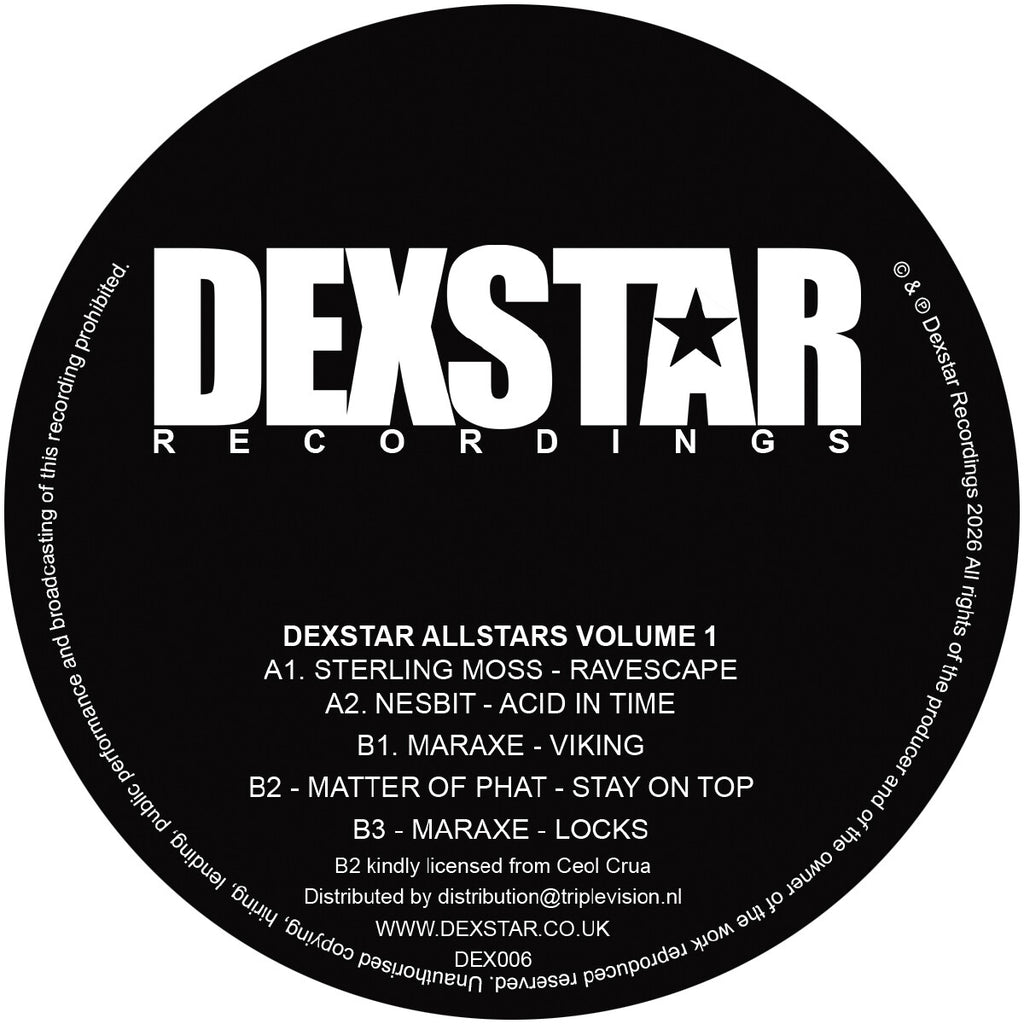 Dexstar Allstars Volume 1 - DEX006 label
