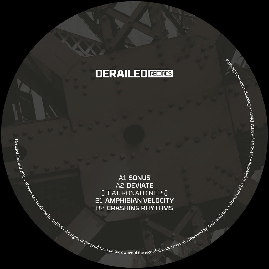 ARKVS - Derailed: Amphibian Velocity EP [black clouds vinyl] - Planet Rhythm - DRLDV001 - 12" Vinyl - Techno - Dutch Import