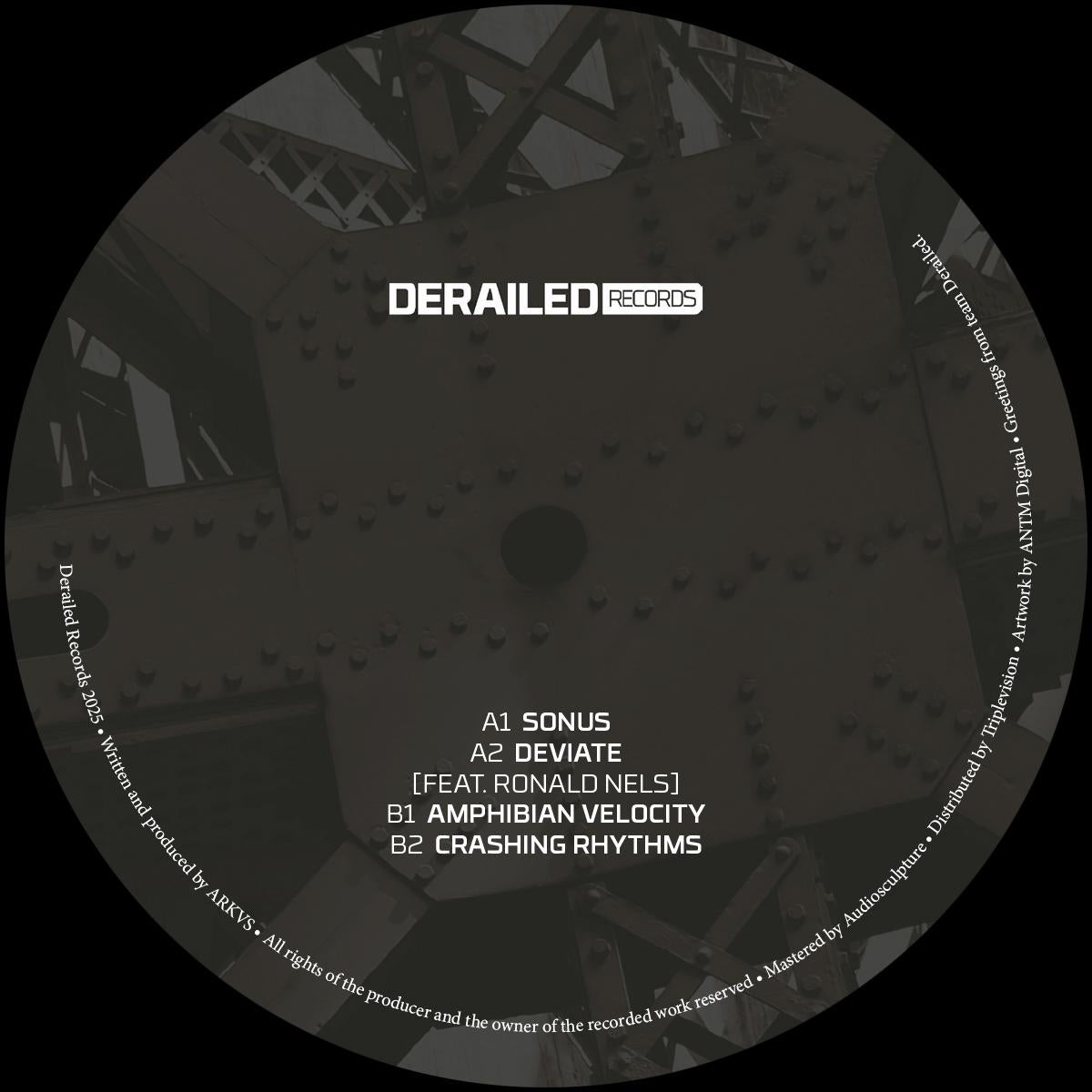 ARKVS - Derailed: Amphibian Velocity EP [black clouds vinyl] - Planet Rhythm - DRLDV001 - 12" Vinyl - Techno - Dutch Import