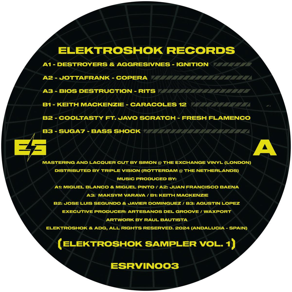 Destroyers, Aggresivnes, JottaFrank - Elektroshok Records - Elektroshok Sampler Vol.1 - ESRVIN003 - 12" Vinyl - Breakbeat - Spanish Import