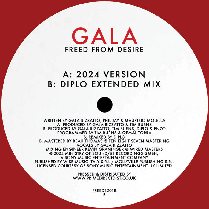 Gala - Freed From Desire - FREED1201R label B