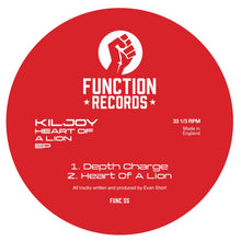 Load image into Gallery viewer, Kiljoy - Heart Of A Lion EP - Function Records - FUNC55 - 12&quot; Vinyl