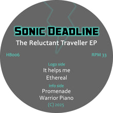 Load image into Gallery viewer, Sonic Deadline - The Reluctant Traveller EP - Party Force - HB006 - Old Skool - 12" Teal Vinyl