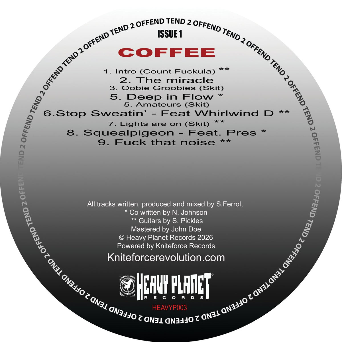 Tend 2 Offend - Tend 2 Offend (Coffee & Burger) - HEAVYP03SE A side label