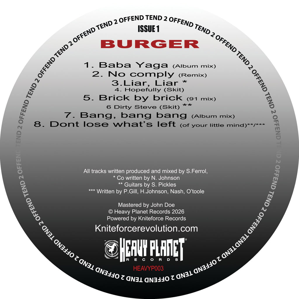 Tend 2 Offend - Tend 2 Offend (Coffee & Burger) - HEAVYP03SE B side label