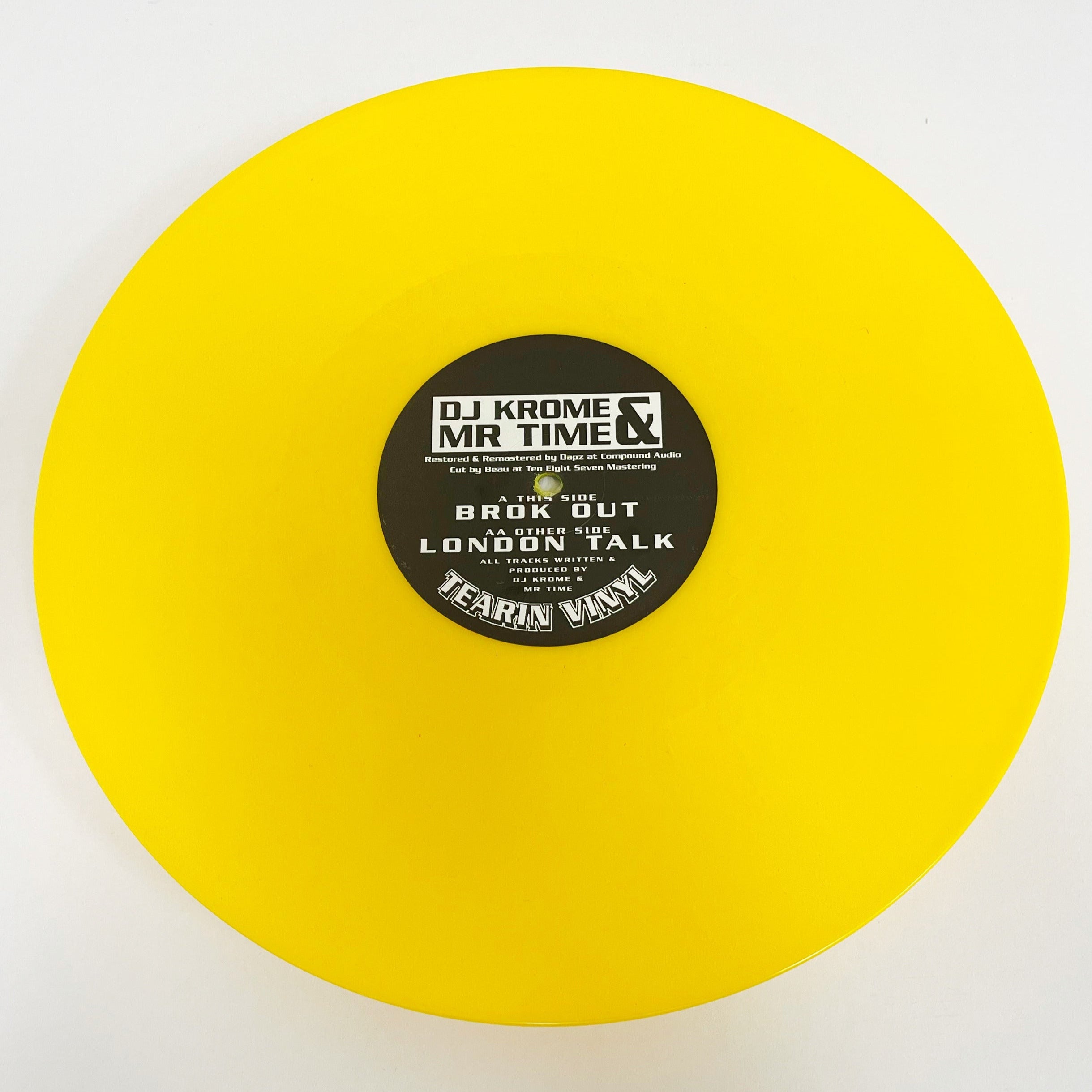 DJ Krome & Mr. Time ‘Brok Out/London Talk’ Limited Yellow 12"  Vinyl – TV-VFS001-YV