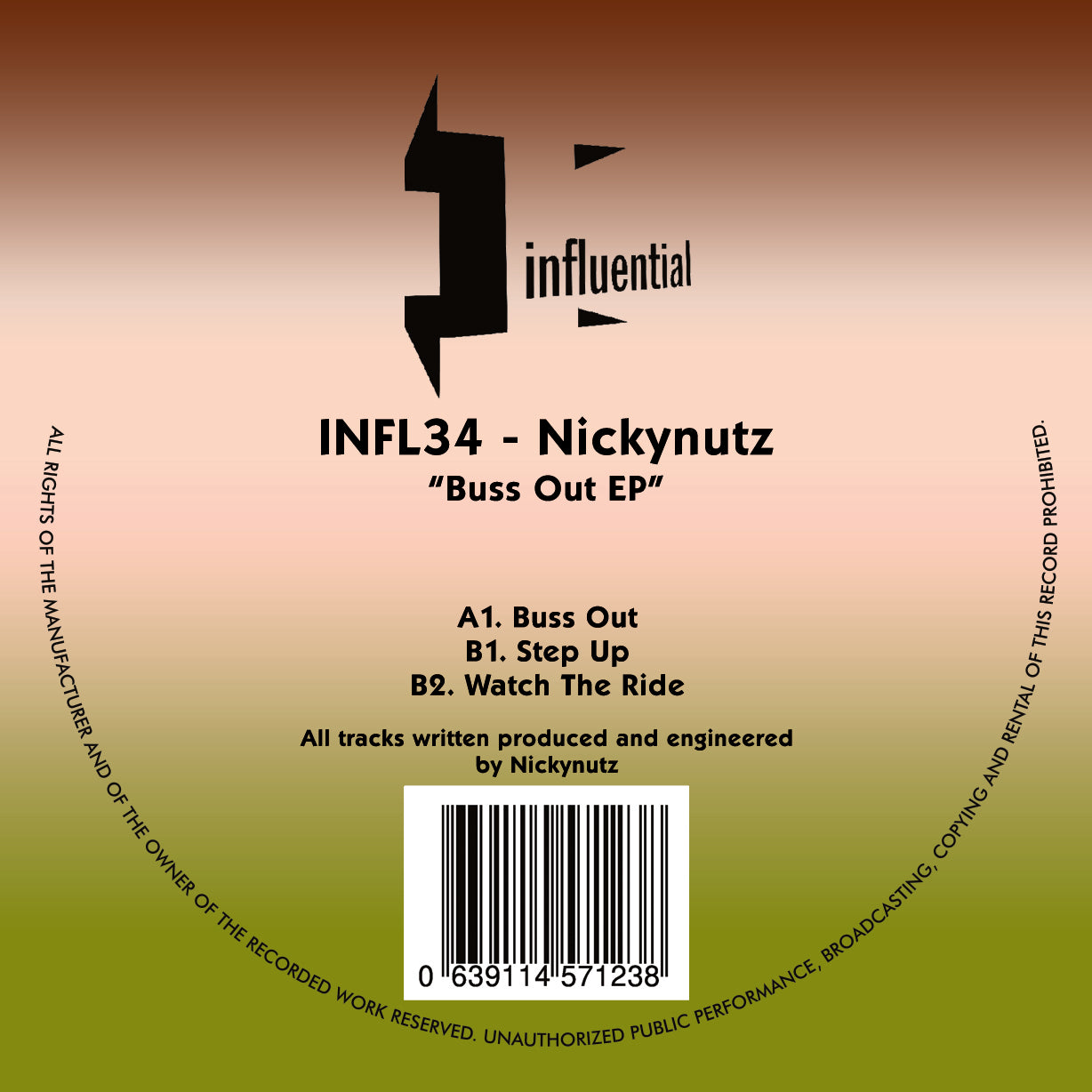 Nickynutz - Buss Out EP - Influential Records - INFL34 - 12" Green Splatter Limited Edition