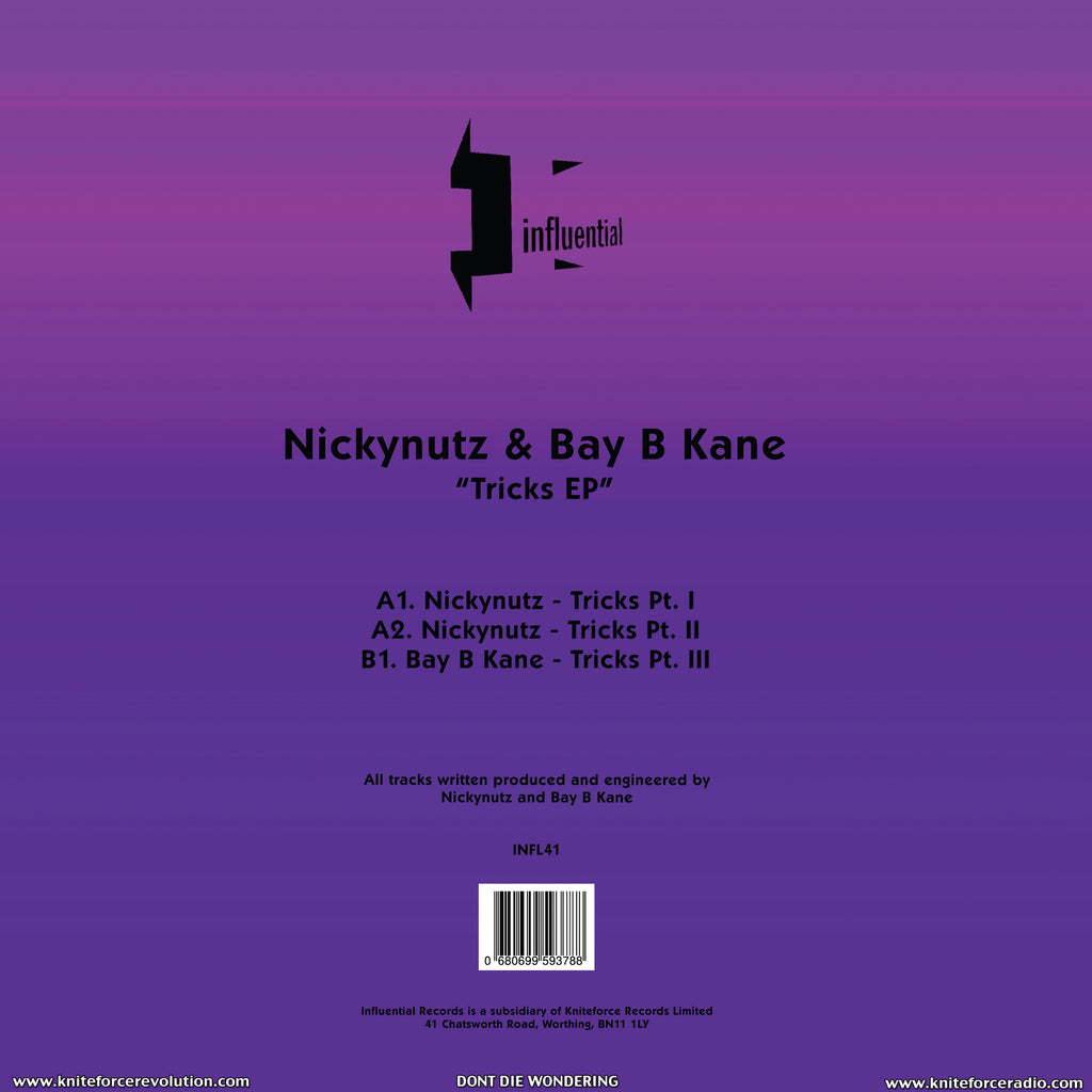 Nickynutz & Bay B Kane - Tricks EP - Influential Records - INFL41 - 12" Limited Edition Purple and Pink Version Vinyl