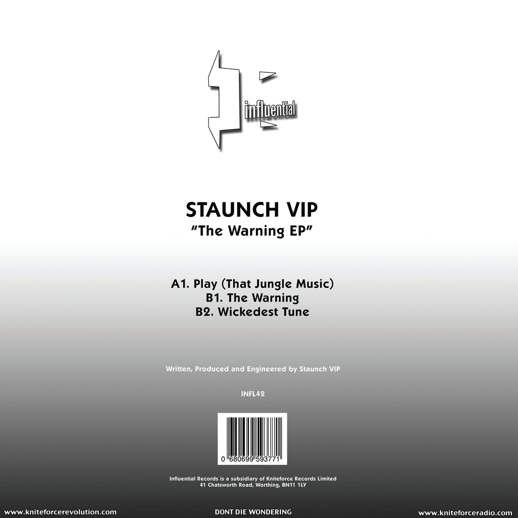Staunch VIP - The Warning EP - Influential Records - INFL42SE - 12" Colour Vinyl