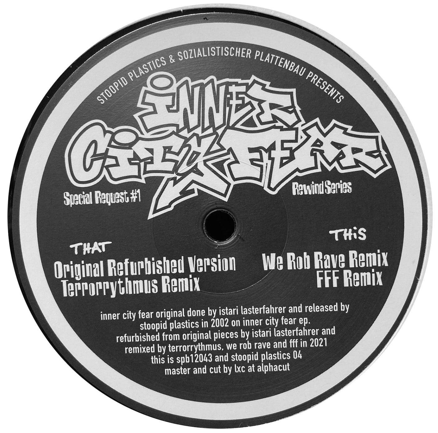Istari Lasterfahrer – Inner City Fear (Special Request #1 - Rewind Series) - Sozialistischer Plattenbau – SPB12043, Stoopid Plastics – SP04