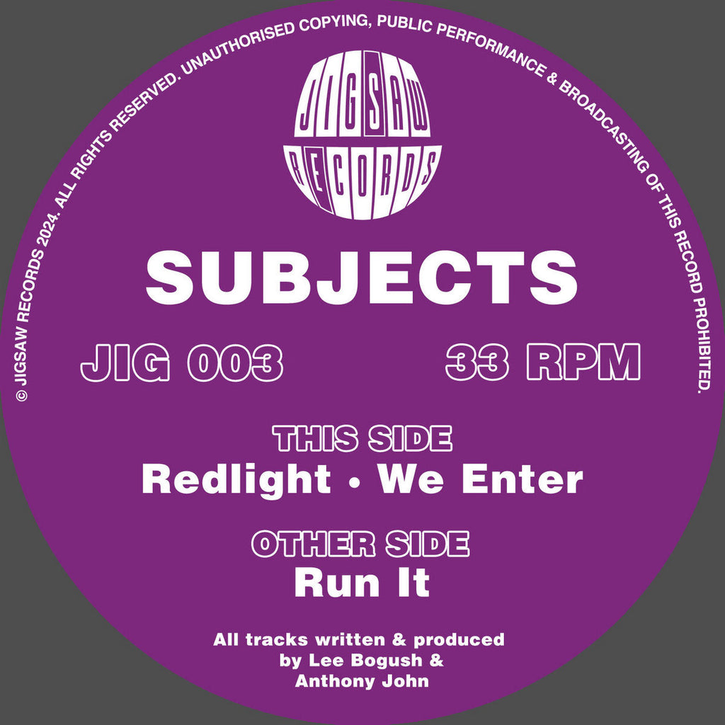 Subjects - Run It EP - Jigsaw Records - JIG003SE - 12" Purple & White Special Vinyl