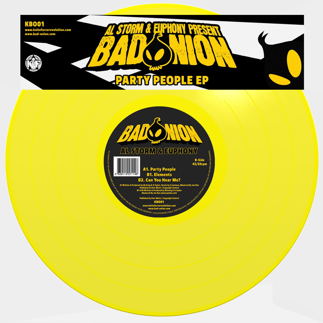 Al Storm & Euphony - Bad Onion Records - Party People EP   - Yellow Vinyl - 12