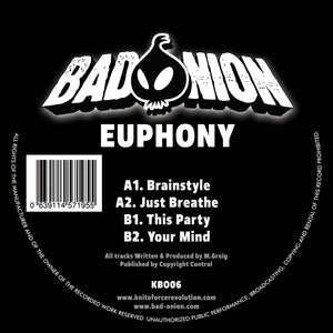 Euphony - Bad Onion - Brainstyle EP - KBO06 - 12" Vinyl - Breakbeat Hardcore