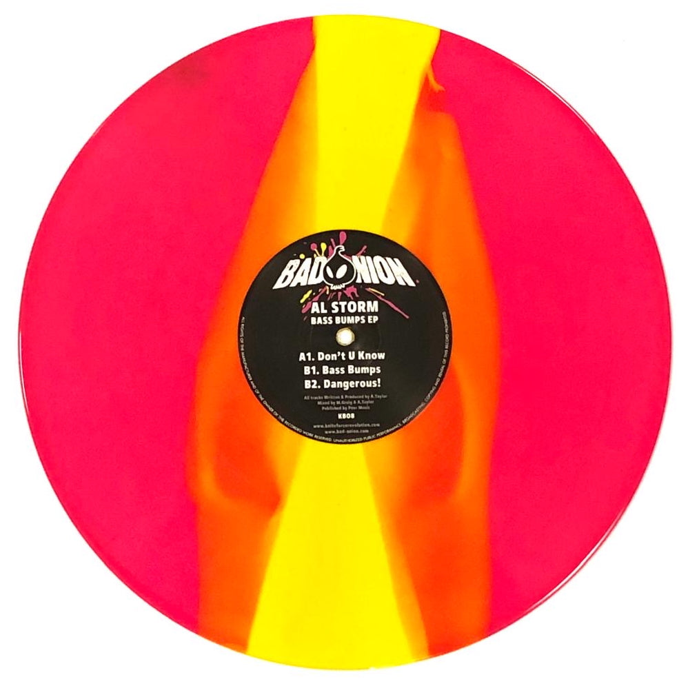 Al Storm - Bass Bumps EP -  Bad Onion Records -  KBO008 - Old Skool, Rave - 12" Colour Vinyl, Clear Sleeve with Sticker