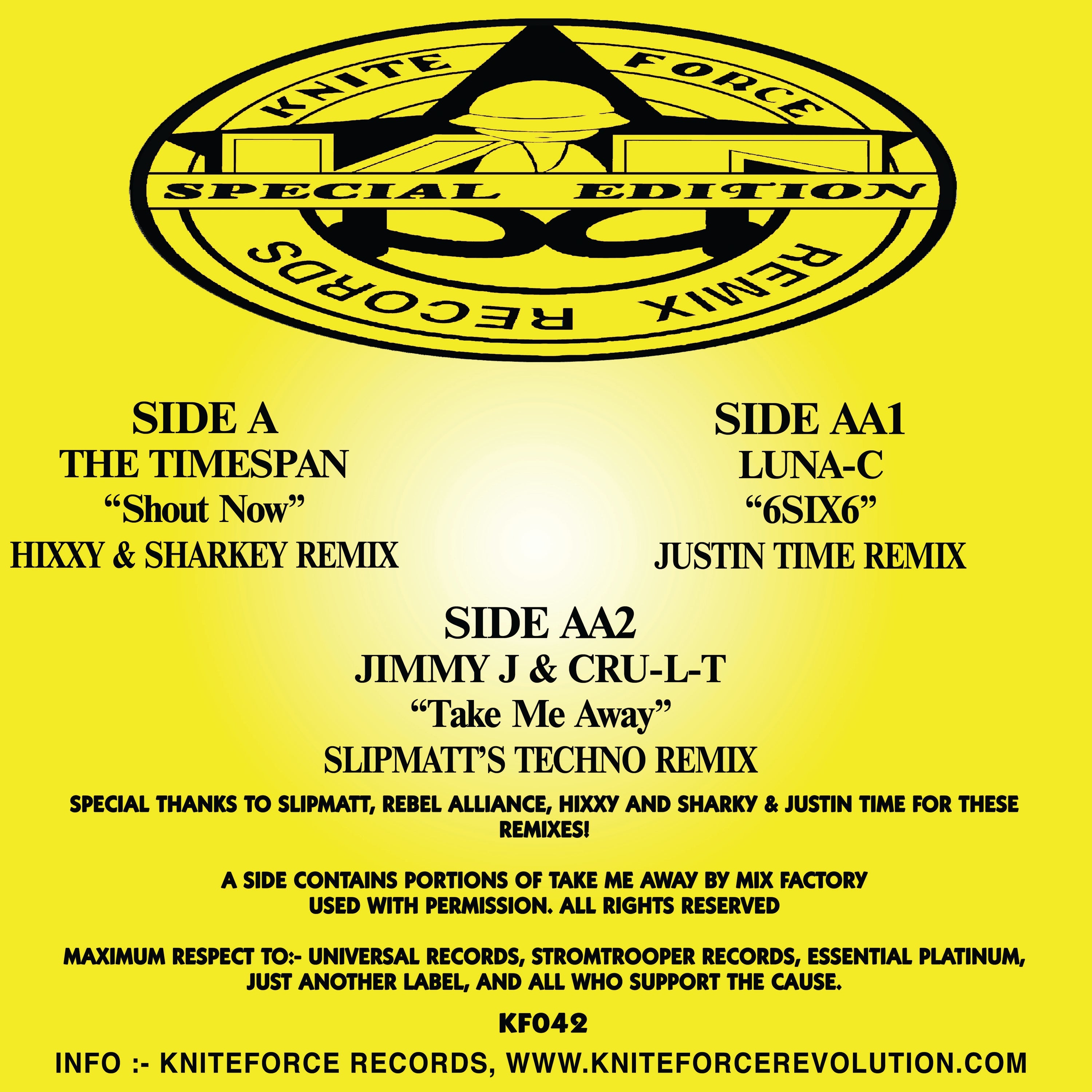 The Timespan, Luna-C, Jimmy J, Cru-l-t - Remix Records & Kniteforce Present 'The Remix's' Part 5 - Kniteforce Records - KF042SE - Old Skool - 12" Vinyl