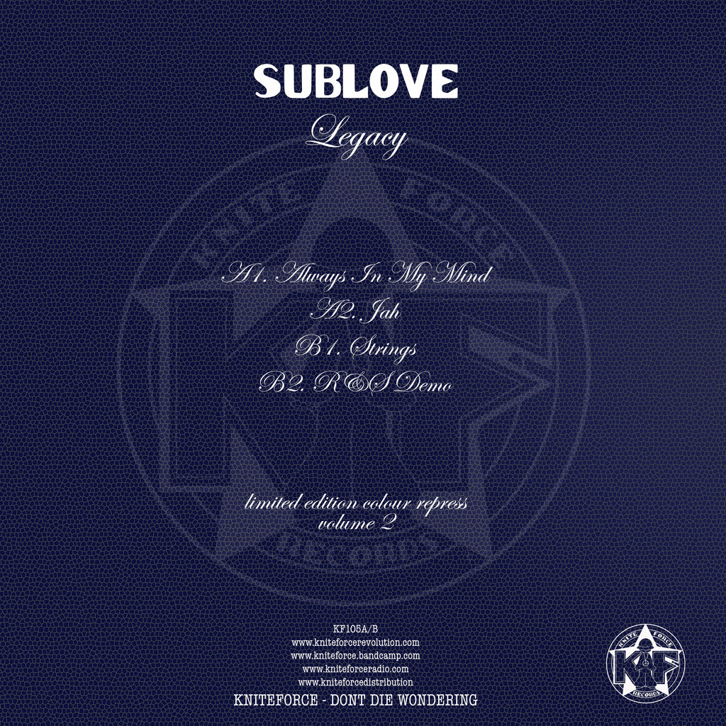 Sublove - Legacy EP Vol. 2 (Blue Marble Vinyl Version) - Kniteforce Records -  KF105ABSE - Old Skool - 12" Vinyl