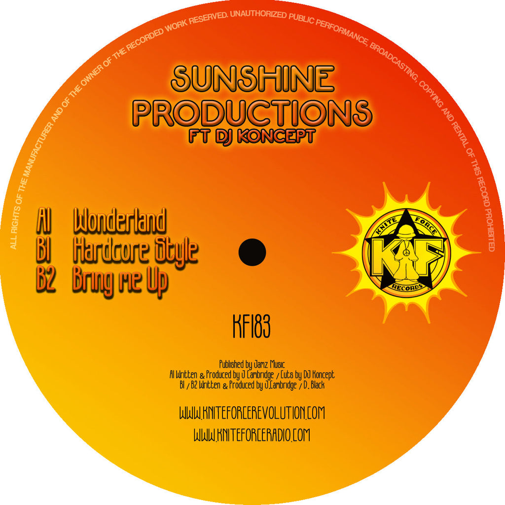 Sunshine Productions Featuring DJ Koncept - Wonderland EP - Kniteforce - 12" Vinyl - KF183 d