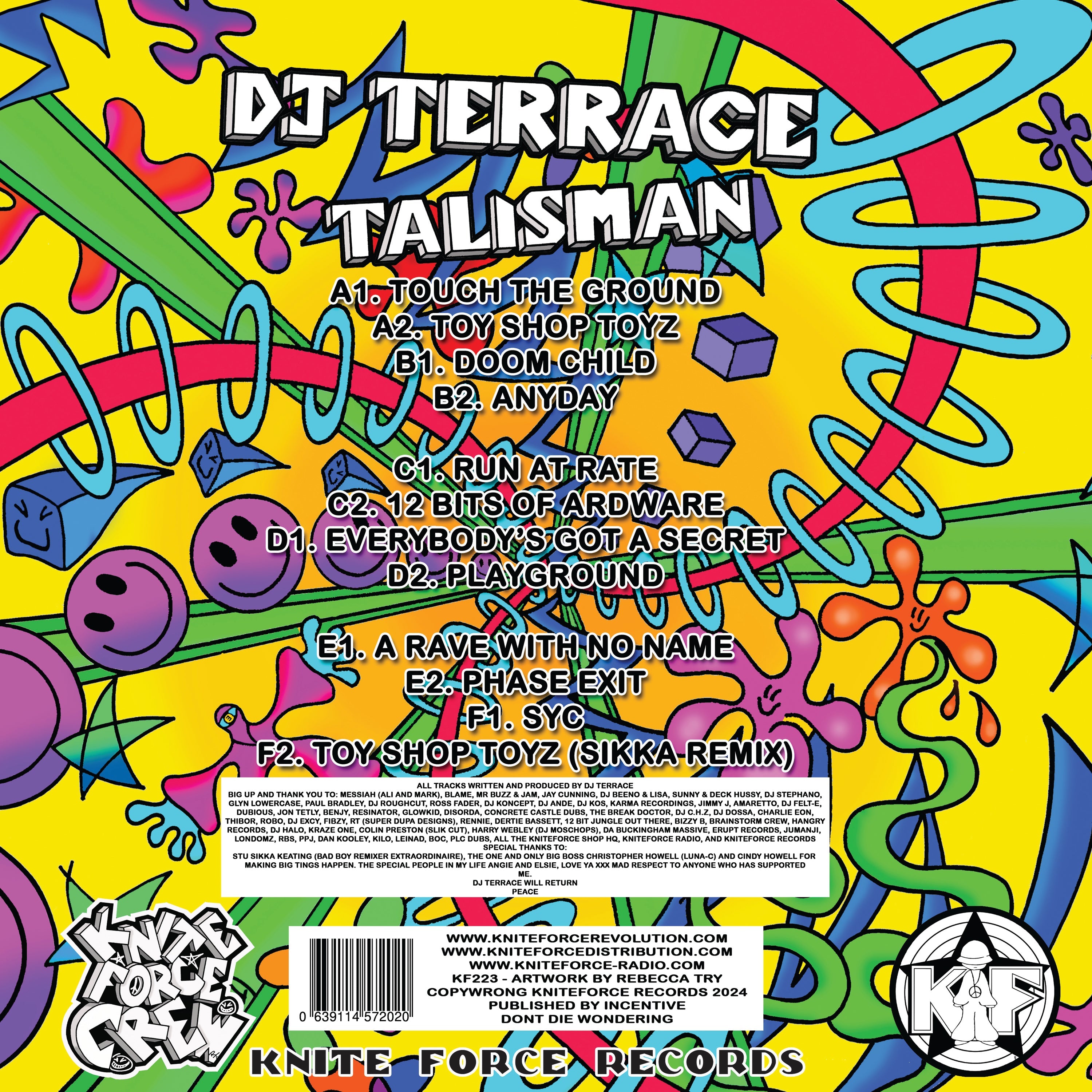 DJ Terrace - Talisman - Kniteforce Records - KF223 - Old Skool - 3x12" Multi Colour Vinyl