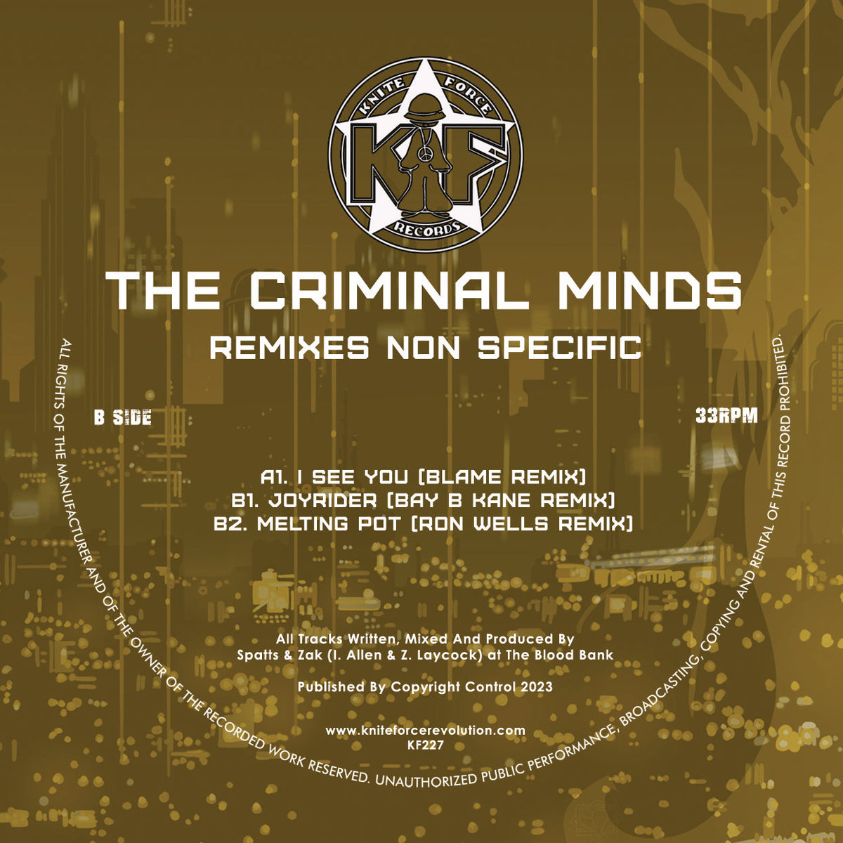 The Criminal Minds - Remixes Non Specific -  KNITEFORCE - 12"  Vinyl - KF227