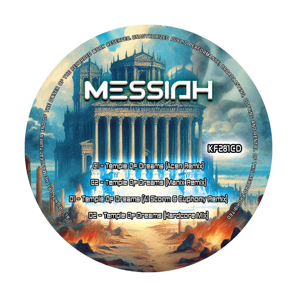 Messiah - Temple Of Dreams (The Remixes) EP - Kniteforce Records - KF281CD - Old Skool - 12" Black Vinyl