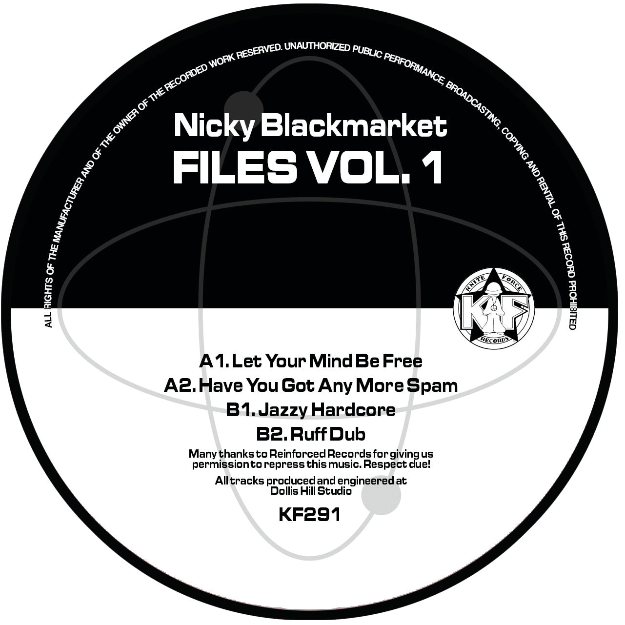 Nicky Blackmarket - Files Volume One EP (Spam EP) - Kniteforce Records - KF291 - Old Skool - 12" Random Marble Colour Vinyl