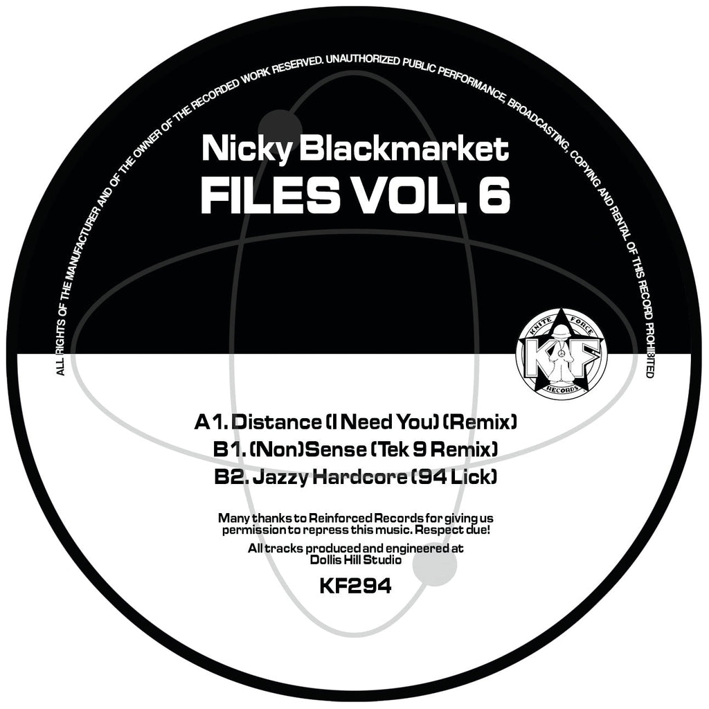 Nicky Blackmarket - Files Volume Six EP - Kniteforce Records - KF294 - 12" Coloured Vinyl