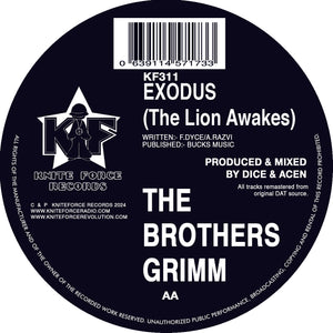 The Brothers Grimm - Kniteforce Records - Field Of Dreams/Exodus (The Lion Awakes) - KF311 - 12" Black Vinyl