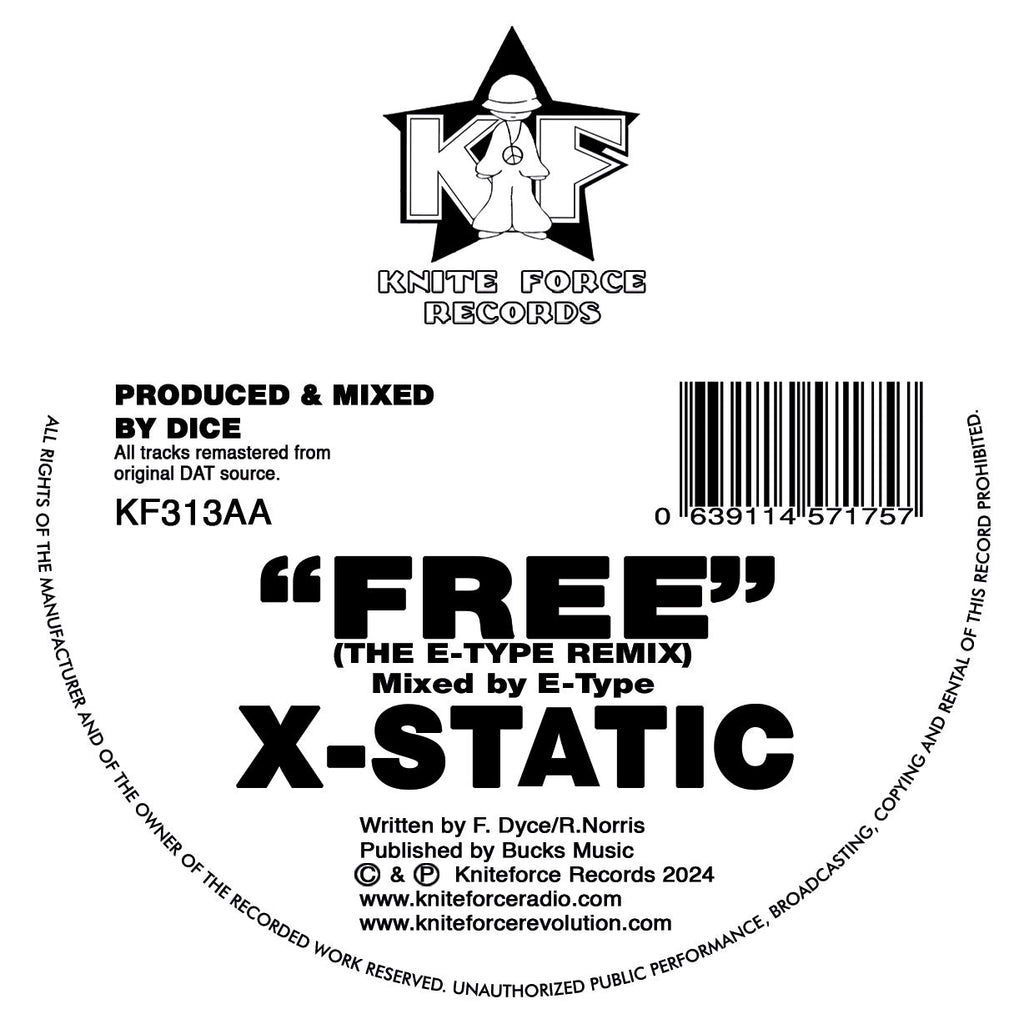 X-Static - Kniteforce Records - Free EP - KF313 - 12"  Vinyl - Breakbeat Hardcore