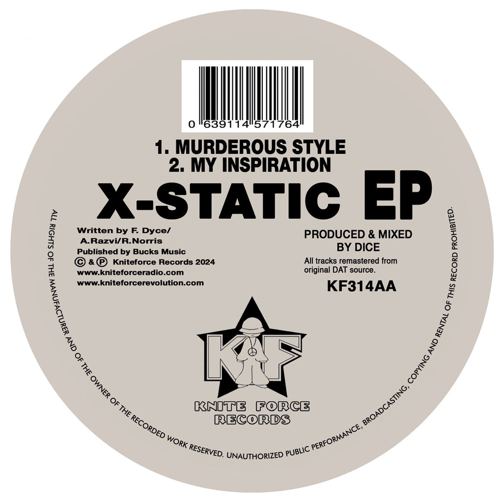 X-Static - Kniteforce Records - The X-Static EP - KF314 - 12"  Vinyl - Breakbeat Hardcore