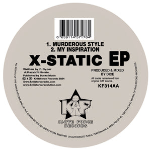 X-Static - Kniteforce Records - The X-Static EP - KF314 - 12"  Vinyl - Breakbeat Hardcore