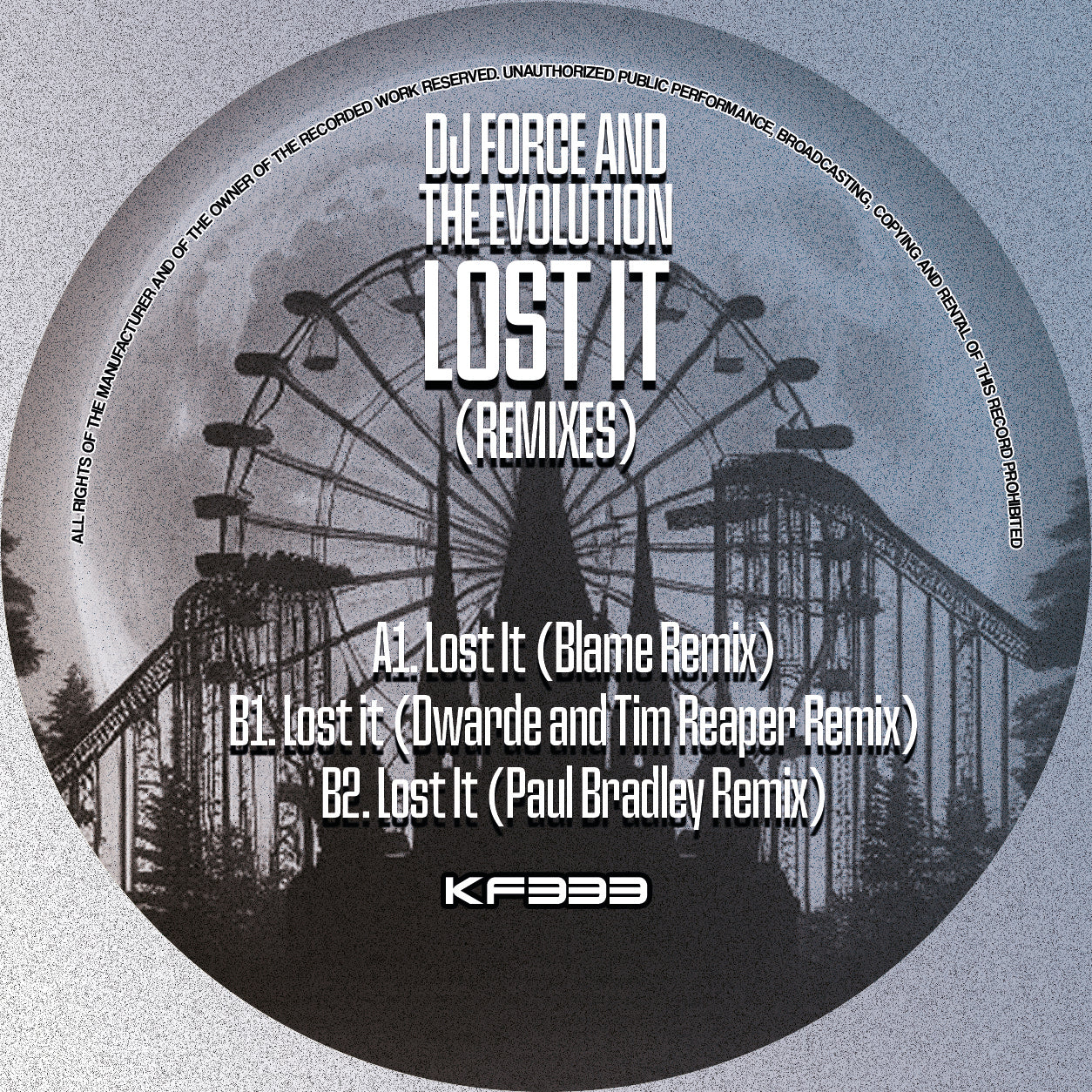 DJ Force & The Evolution - Lost It Remixes EP - Kniteforce Records - KF333 - 12" Black Vinyl