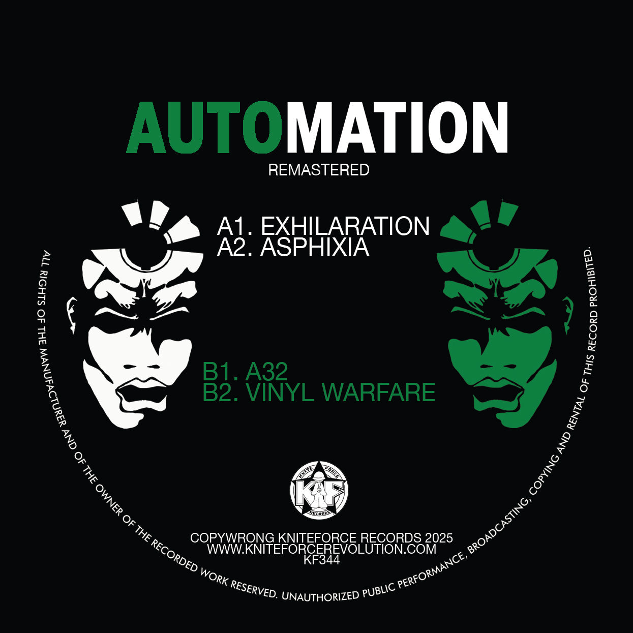 Automation - The Green EP -  Kniteforce Records - KF344SE - Old Skool - 12" Dark Green Smoked Limited Vinyl Version