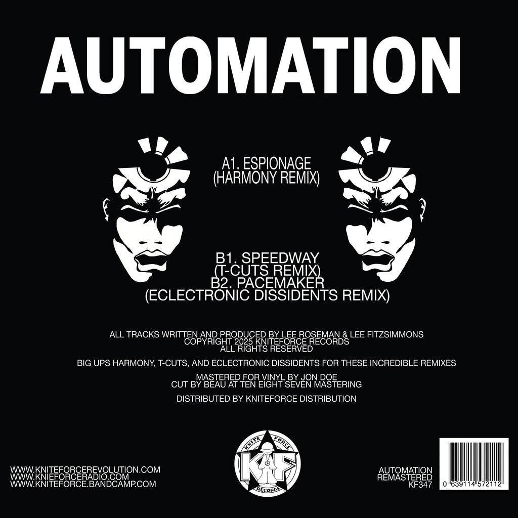Automation - The Remixes: Part Two EP - Kniteforce Records - KF347 - 12" Black Vinyl / Printed Gold Foil Spine Sleeve / Printed Inner Sleeve