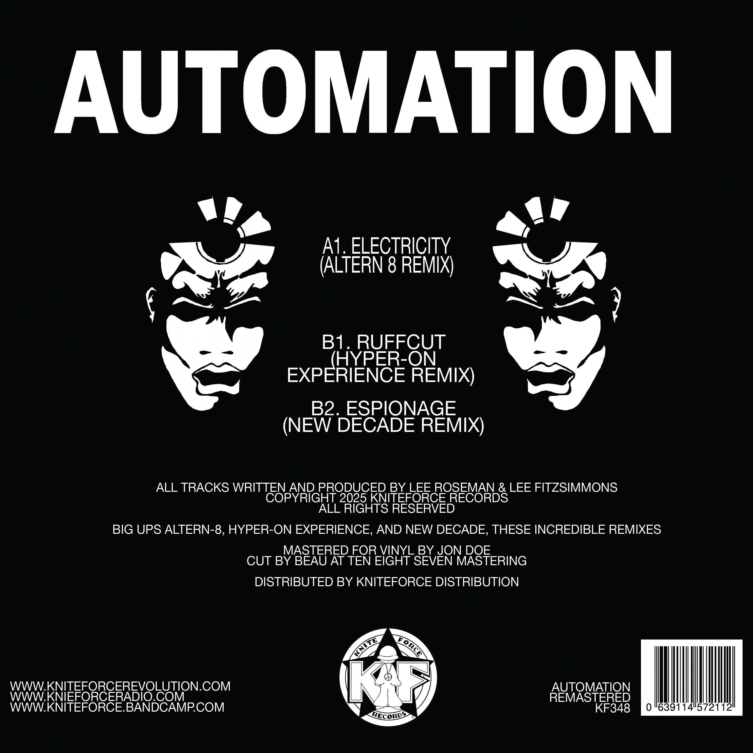 Automation - The Remixes Part Three (Altern 8, Hyper-On, New Decade) - Kniteforce Records - KF348 - Old Skool - 12" Black Vinyl