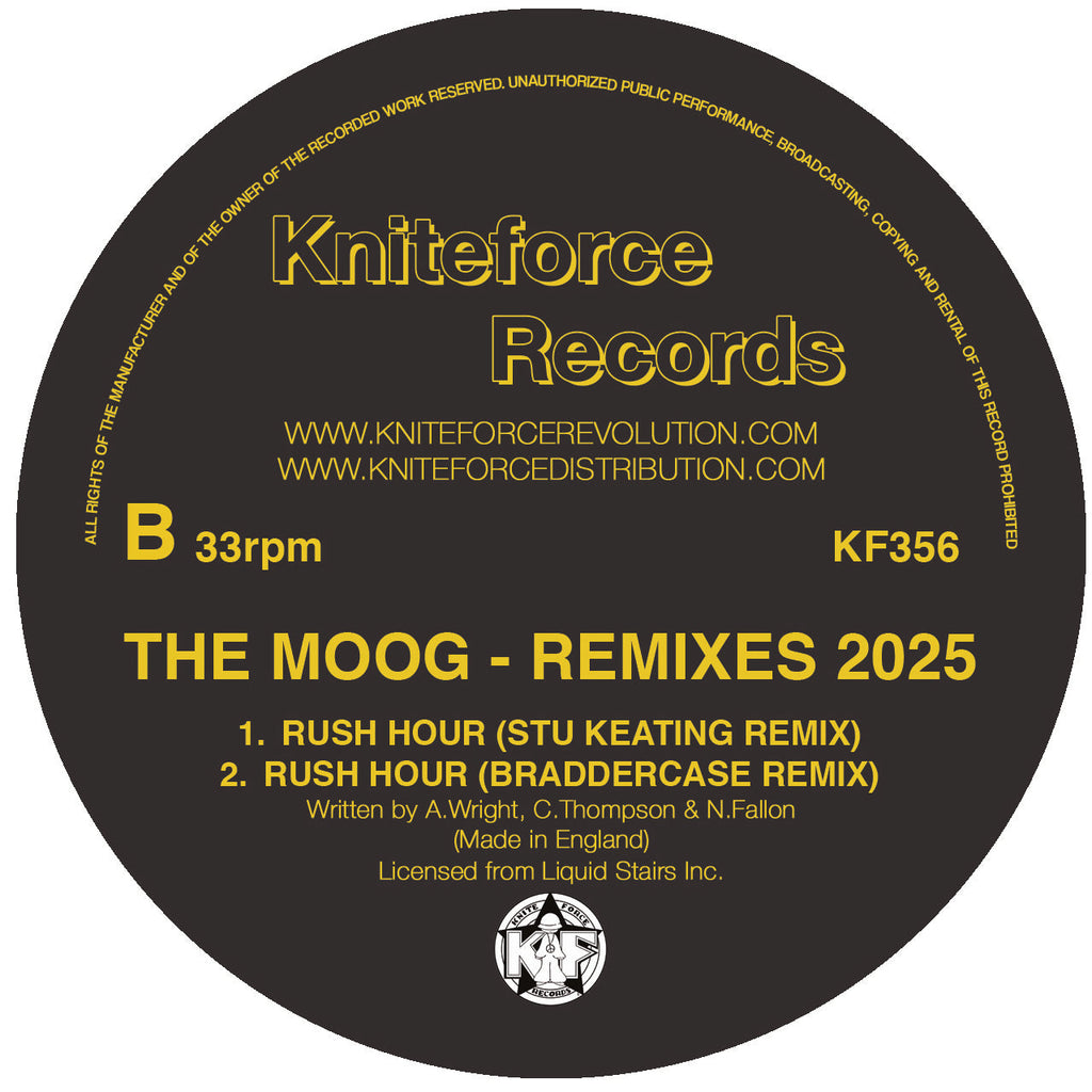 The Moog - Rush Hour - Remixes 2025 EP - Kniteforce Records - KF356 - 12" Black Vinyl