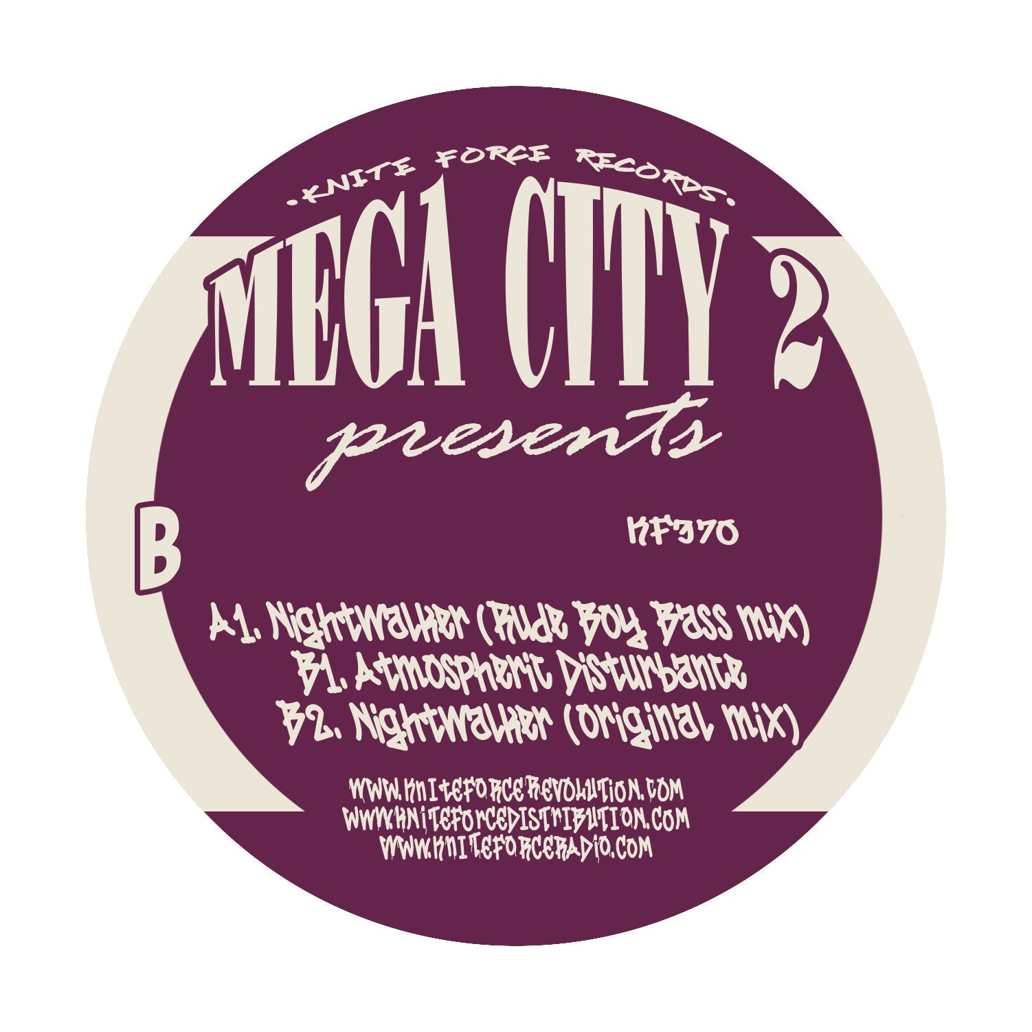 Mega City 2 - Nightwalker EP - Kniteforce Records - KF370 - Old Skool - 12" Black Vinyl