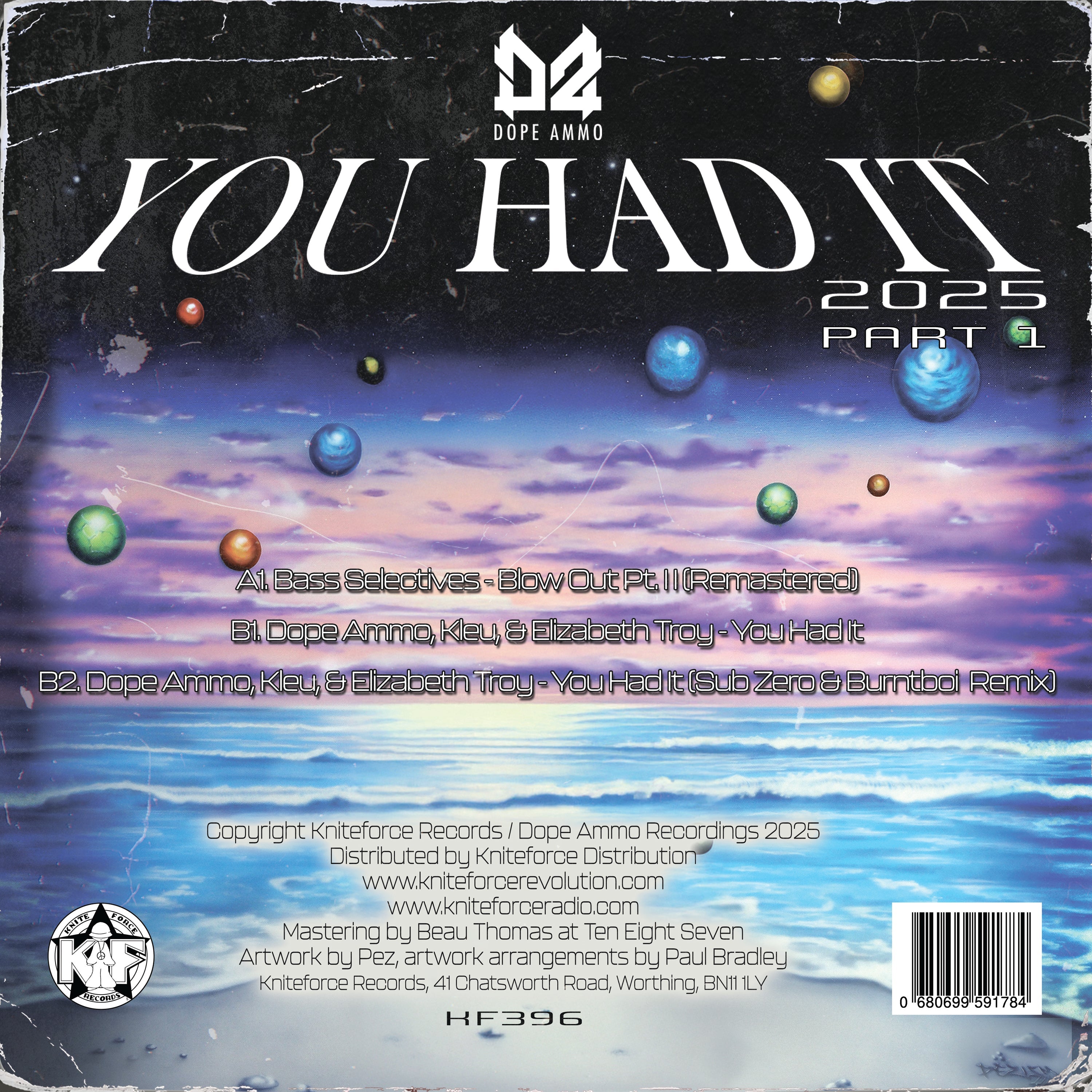 Bass Selectives, Dope Ammo, Kleu & Elizabeth Troy - You Had It 2025 Part 1 - Kniteforce Records - KF396 - 12" Black Vinyl