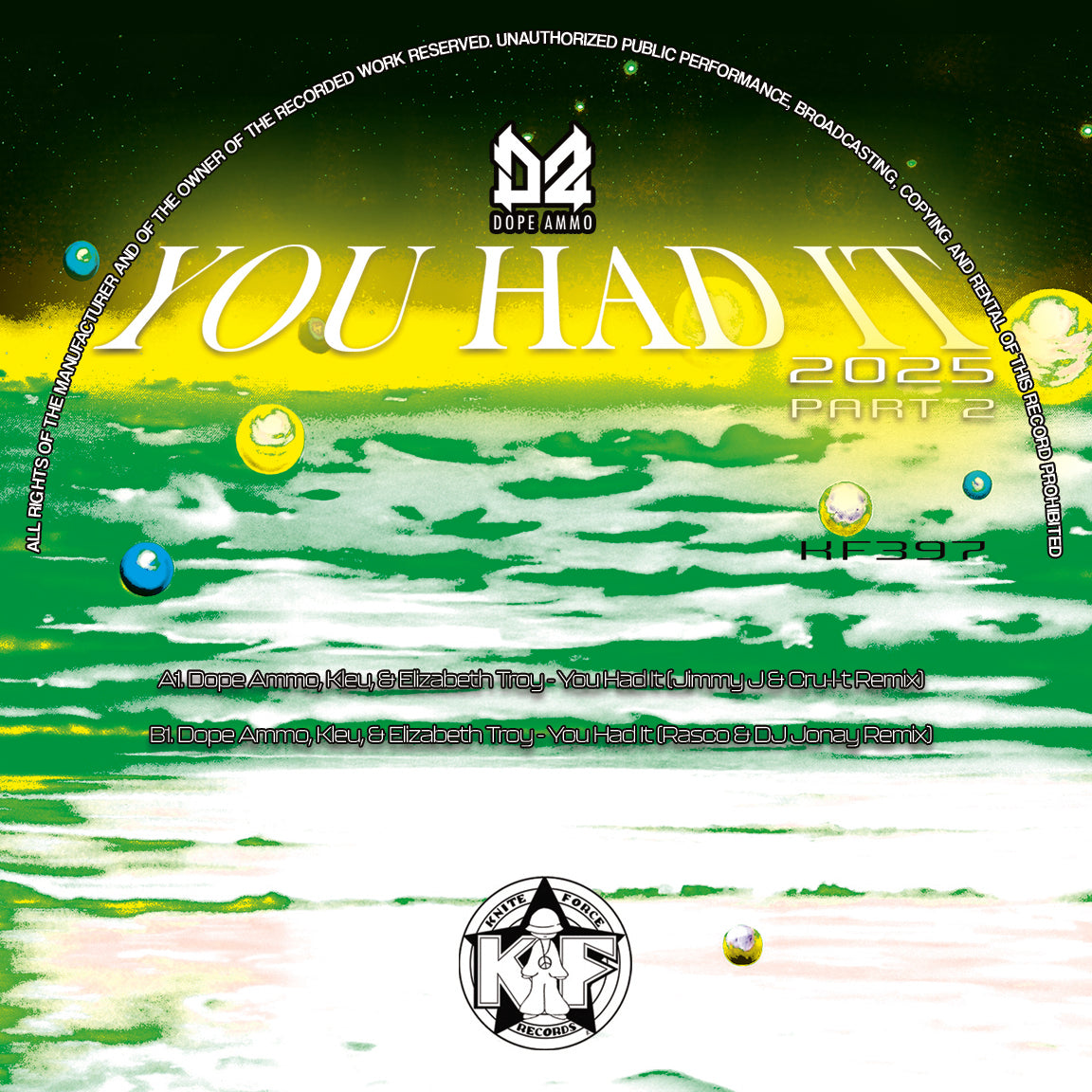 Dope Ammo, Kleu And Elizabeth Troy - You Had It 2025 Part 2 - Kniteforce Records - KF397 - Old Skool - 12" Black Vinyl