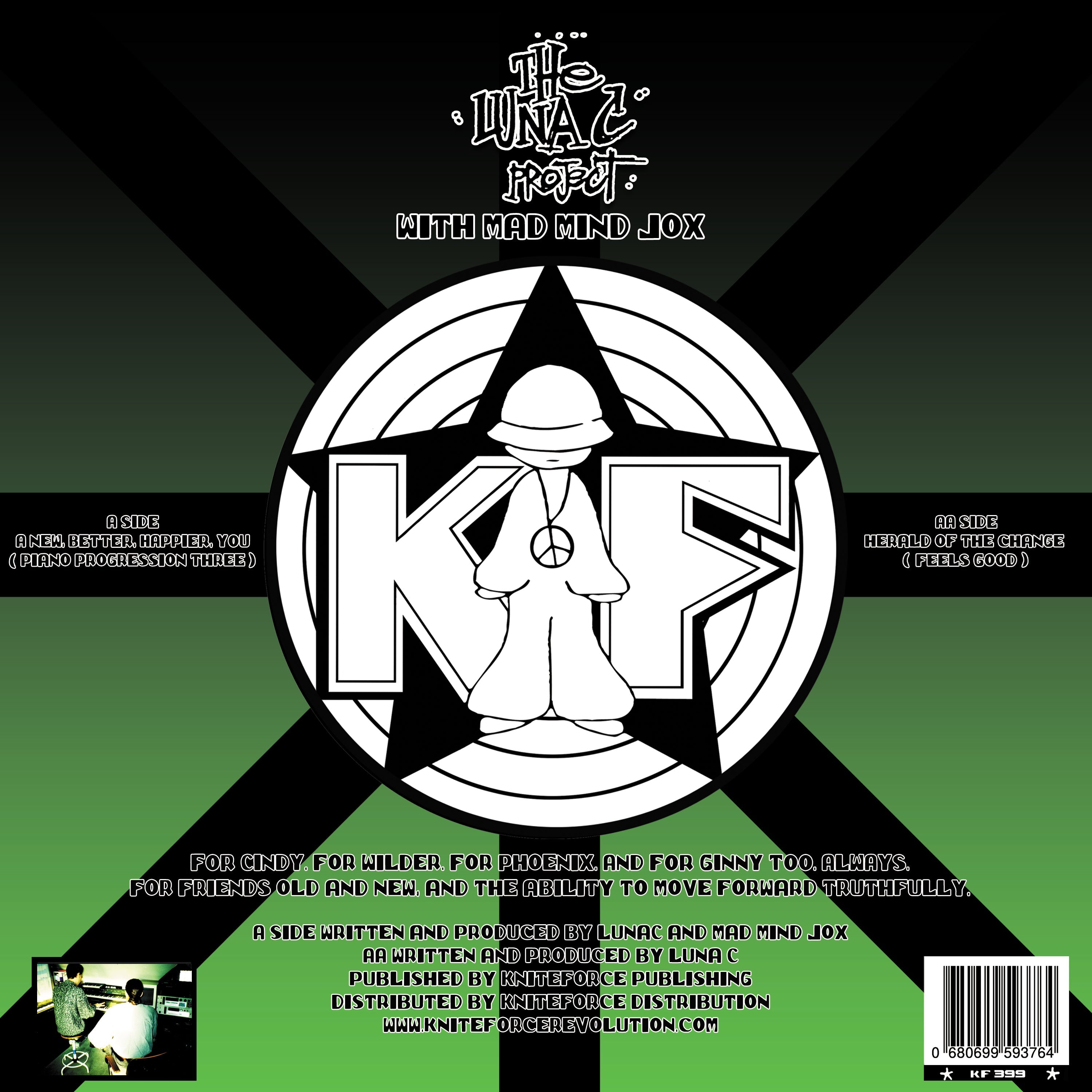 DJ Luna-C With Mad Mind Jox - A New, Happier, You - Kniteforce Records - KF399 - Old Skool - 10" Black Vinyl