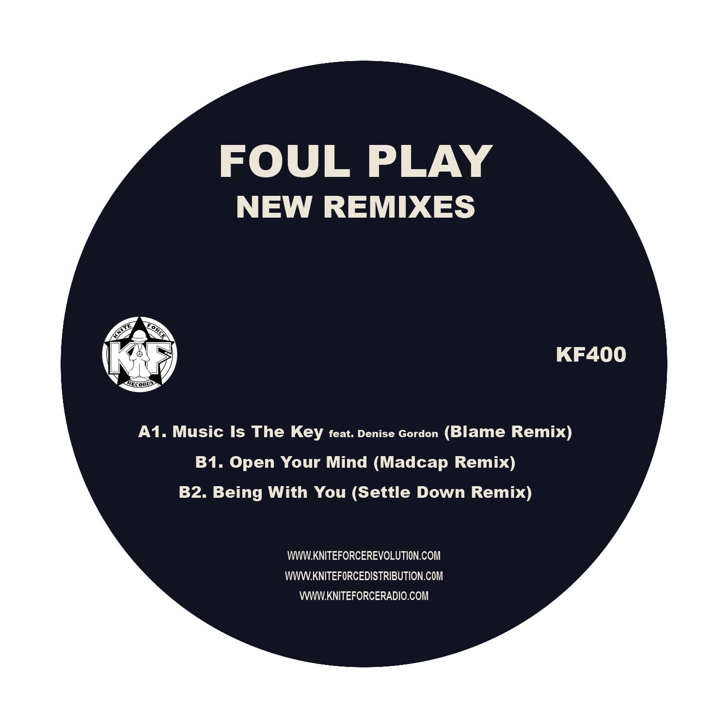 Foul Play - New Remixes - Kniteforce Records - KF400 - 12" Black Vinyl
