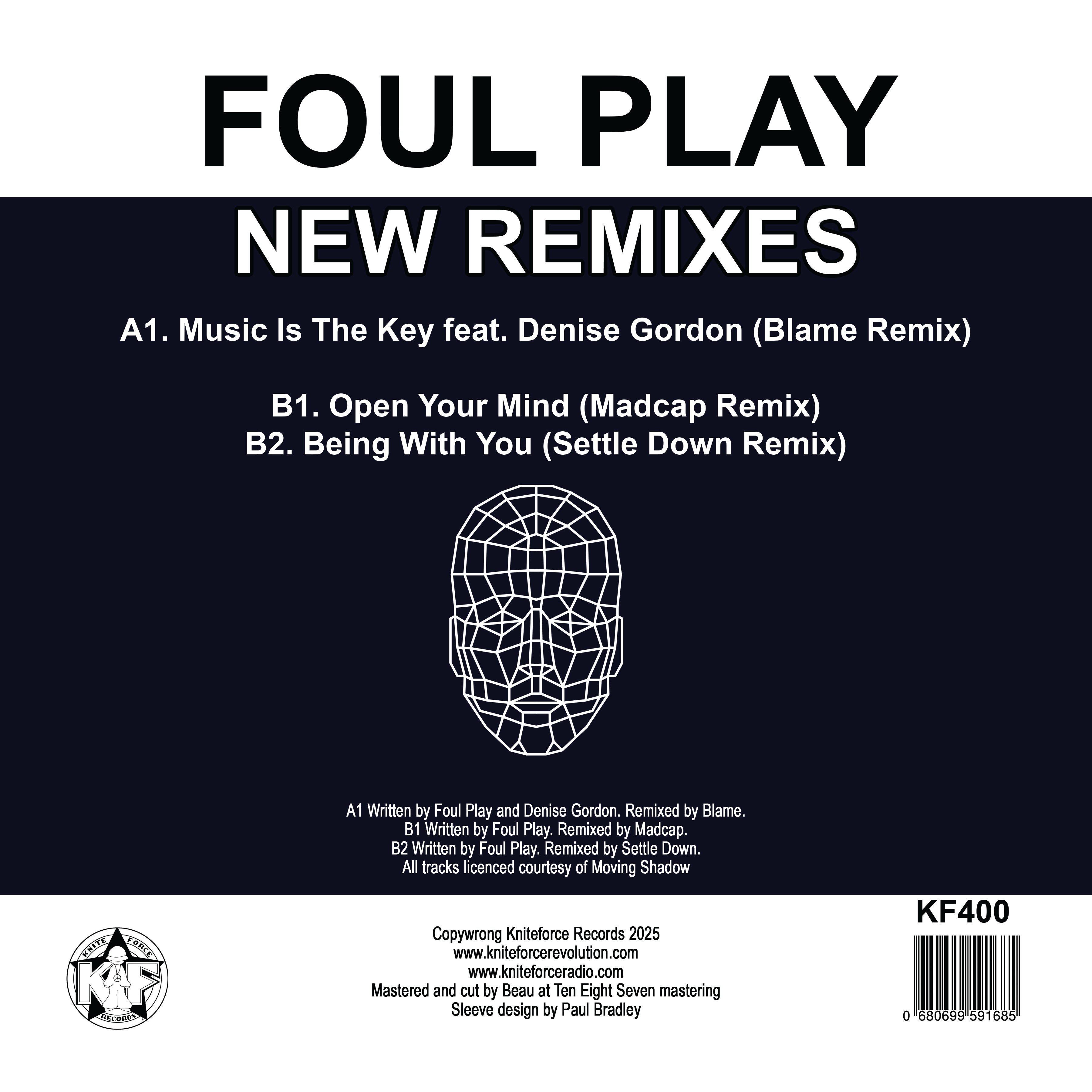 Foul Play - New Remixes - Kniteforce Records - KF400 - 12" Black Vinyl