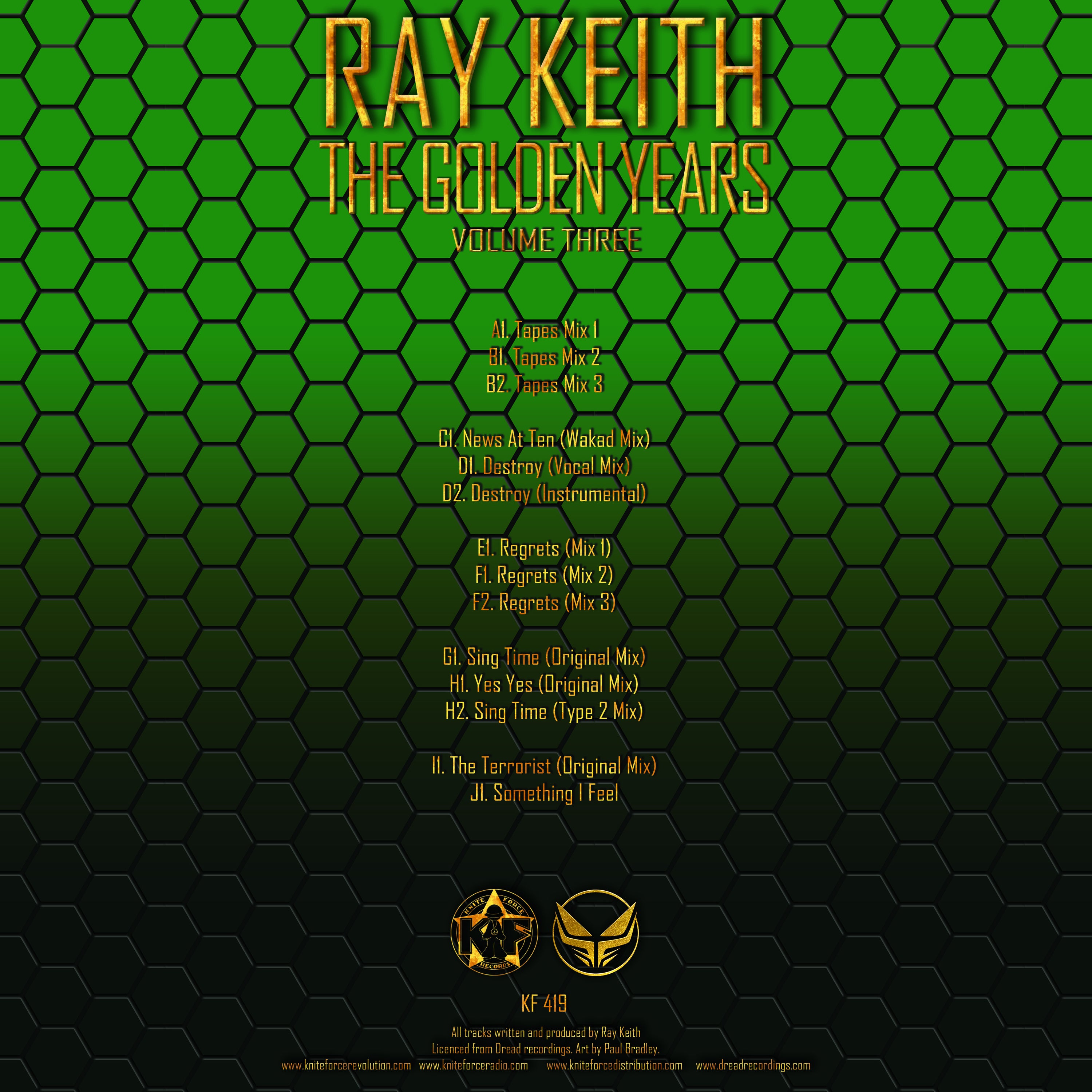 Ray Keith - The Golden Years Volume Three - KF419SE back