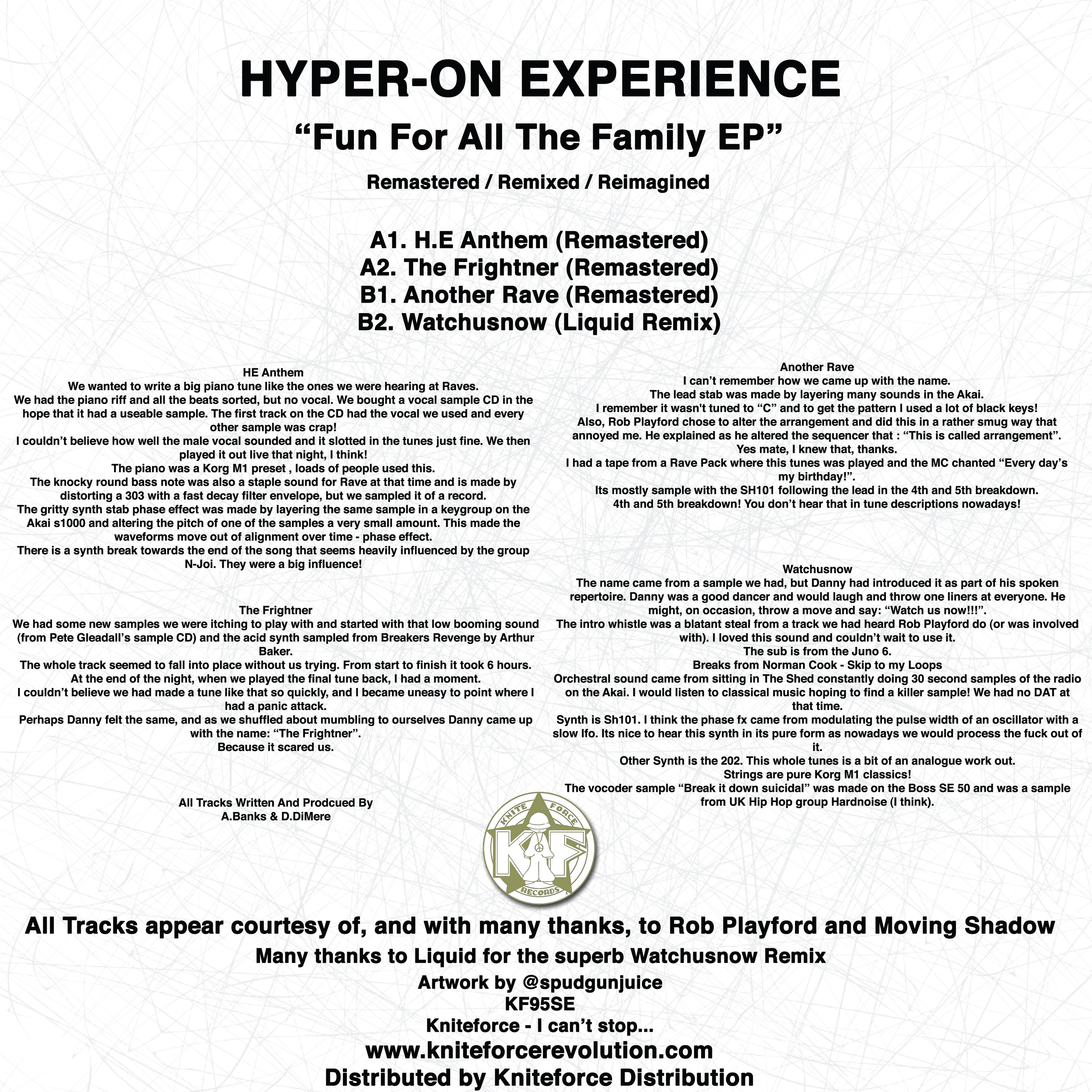 Hyper-On Experience - Fun For All The Family EP - KF095SE - 12" Black Vinyl