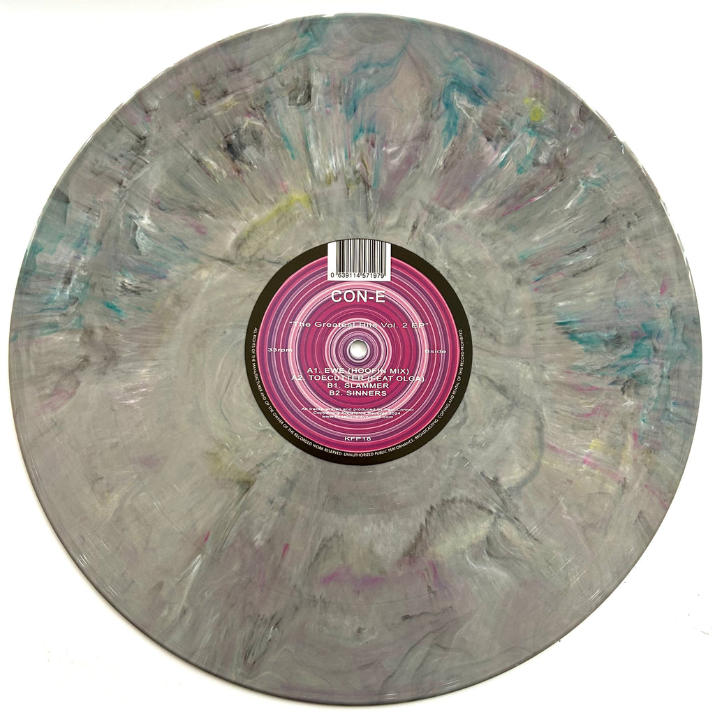 Con-E - The Greatest Hits Vol. 2 EP - Kniteforce Prime - KFP18 - Old Skool / Rave - 12" Gray Marble Vinyl