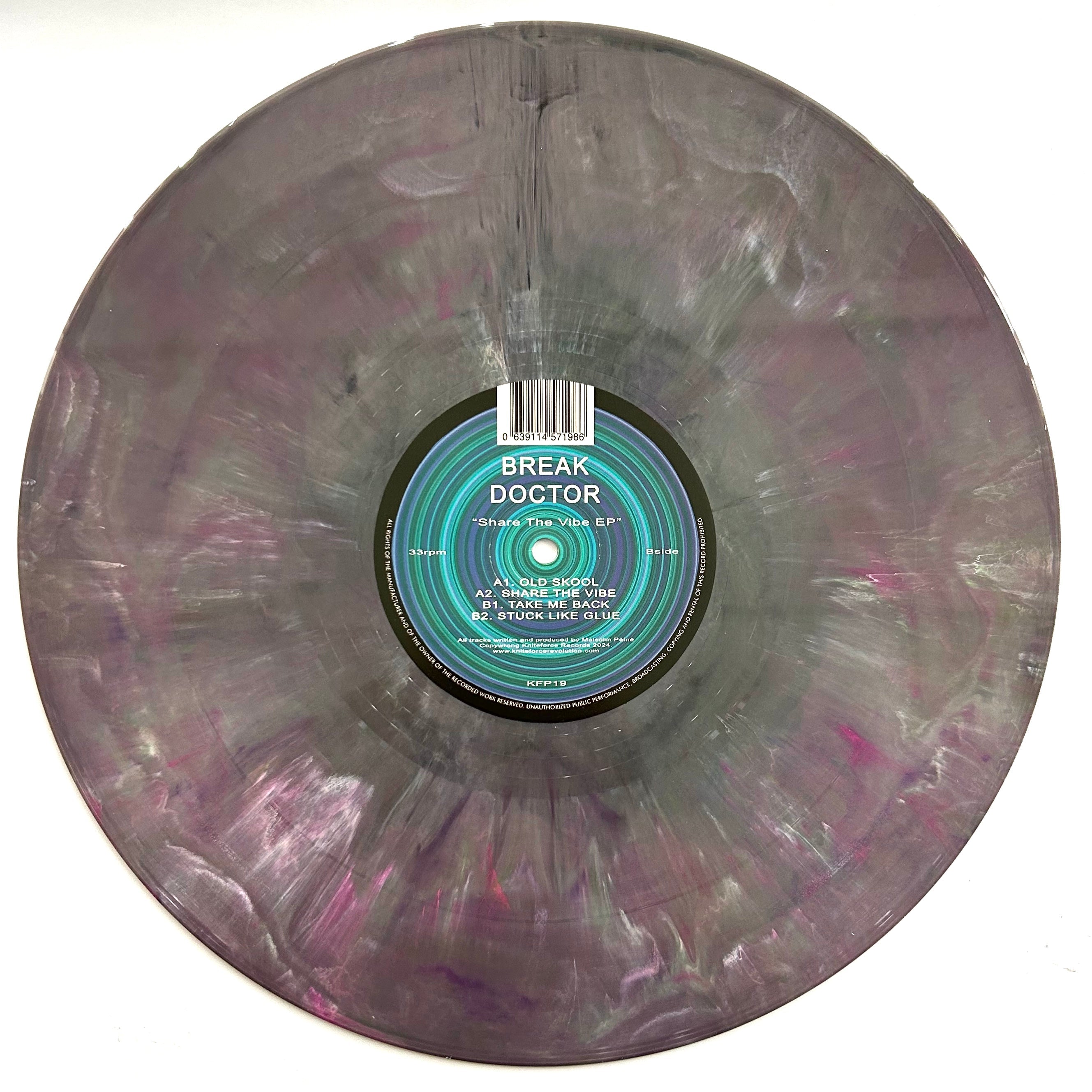 Break Doctor - Share The Vibe EP - Kniteforce Prime - KFP19 - Old School / Rave - 12" Gray Marble Vinyl