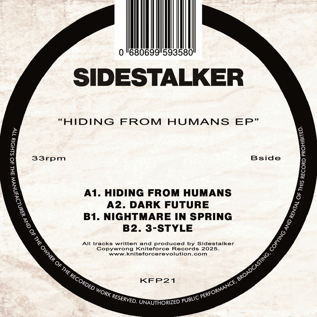 SIDESTALKER - Hiding From Humans - Kniteforce Prime Records - KFP21 - Old Skool - 12" Colour Vinyl